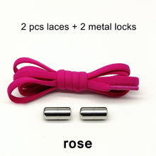 Load image into Gallery viewer, Elastic No Tie Shoelaces Semicircle Shoe Laces For Kids and Adult Sneakers Shoelace Quick Lazy Metal Lock Laces Shoe Strings