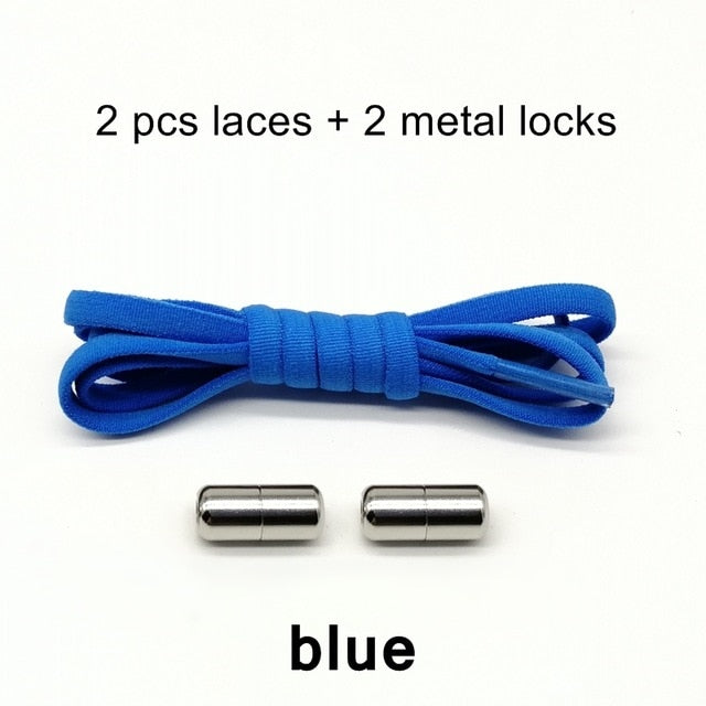 Blue Quick Lock No Tie Elastic Shoelaces – The Original Stretchlace