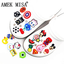 Load image into Gallery viewer, Single Sale 1pc PVC Shoe Charms Cartoon Mickey Minnie Lollipop Batman Shoe Buckle Decoration for croc jibz Kids Party X-mas Gift